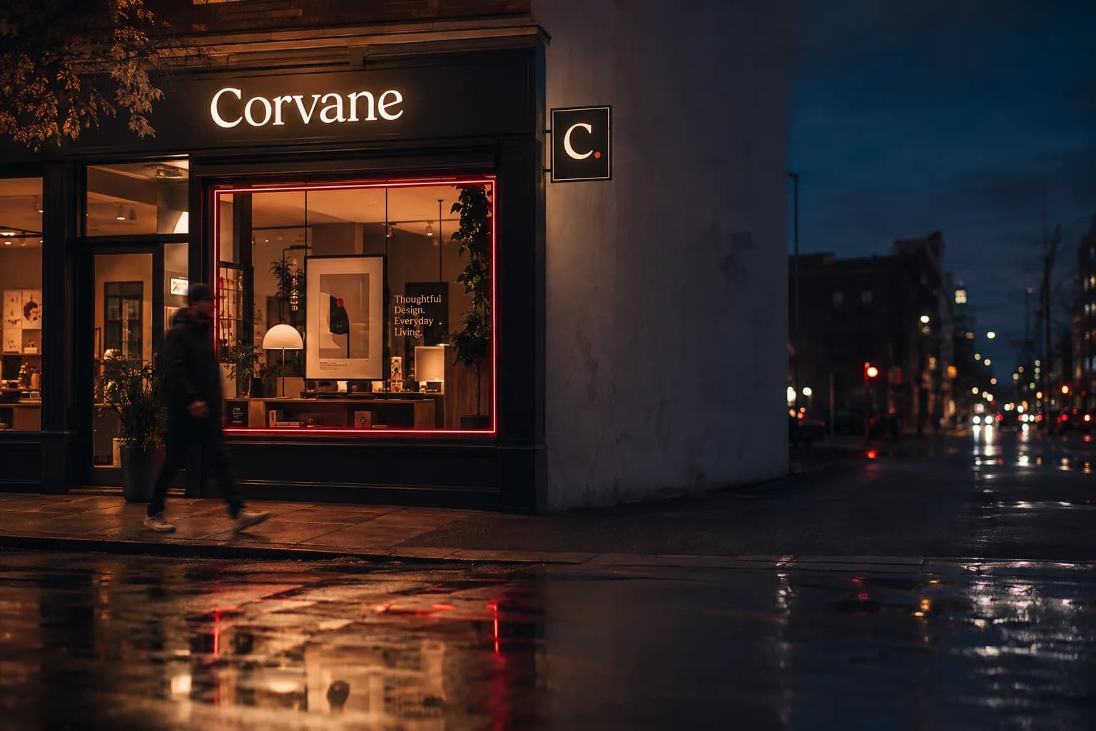 Illuminated 3D storefront sign at night — custom signage built in Montreal by Signs and All