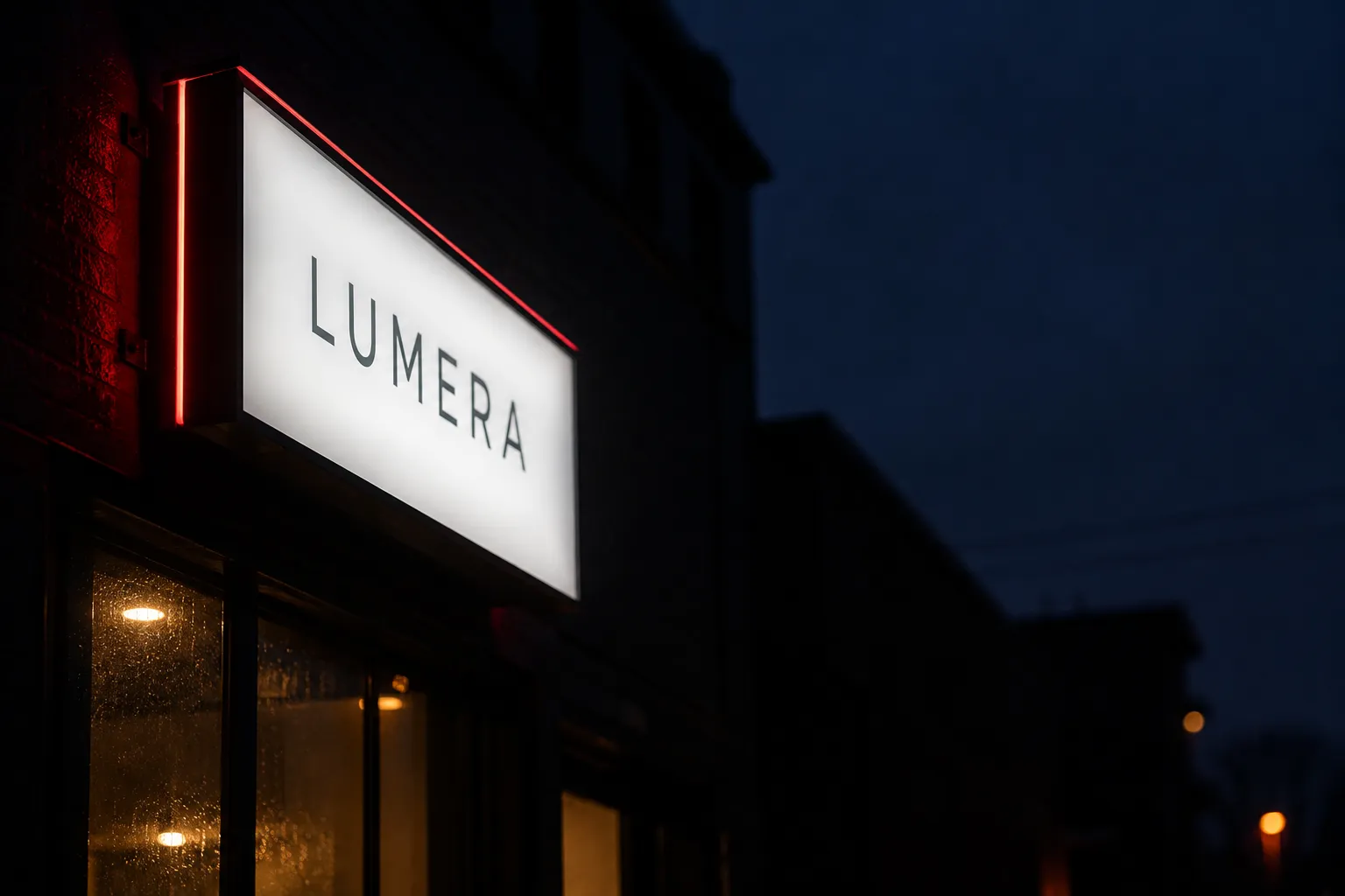 Backlit Sign Cabinets in Montreal — illuminated backlit signs at night in Montreal