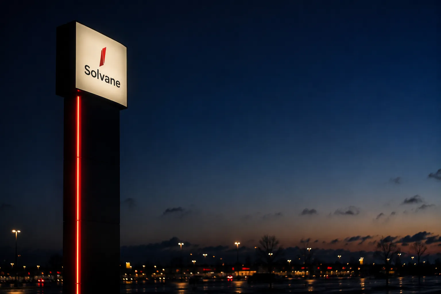 Pylon & Monument Signs in Montreal — illuminated pylon signs at night in Montreal